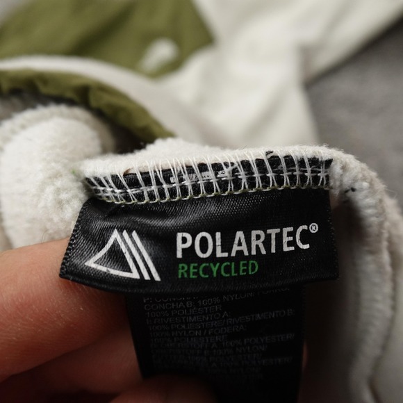 North Face Jacket Womens S White Green Denali Polartec Fleece Full Zip Coat Hike - Picture 9 of 12